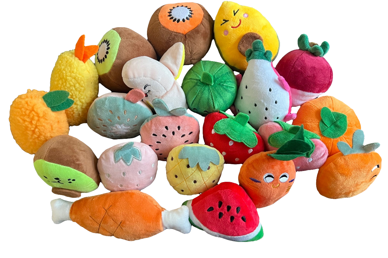 Assorted Squeaky Plush Dog Toys