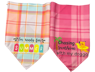“Sweet Summer” Red & Pink Pet Bandannas