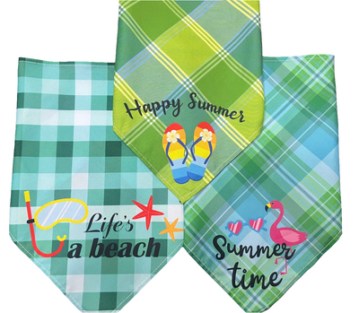 “Spring Vibes” Green & Yellow Pet Bandannas