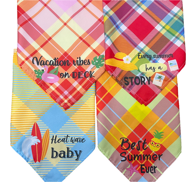 “Sweet Summer” Red & Pink Pet Bandannas