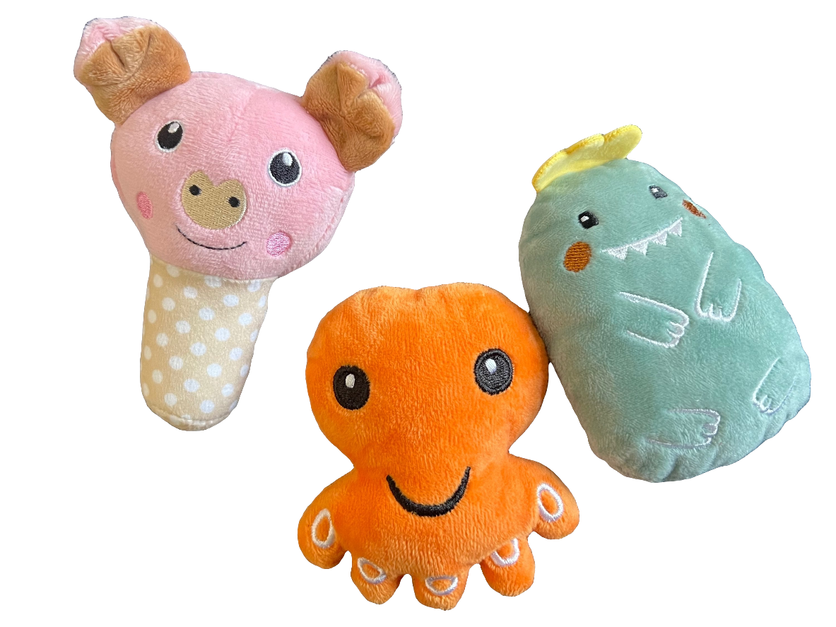 Assorted Squeaky Plush Dog Toys